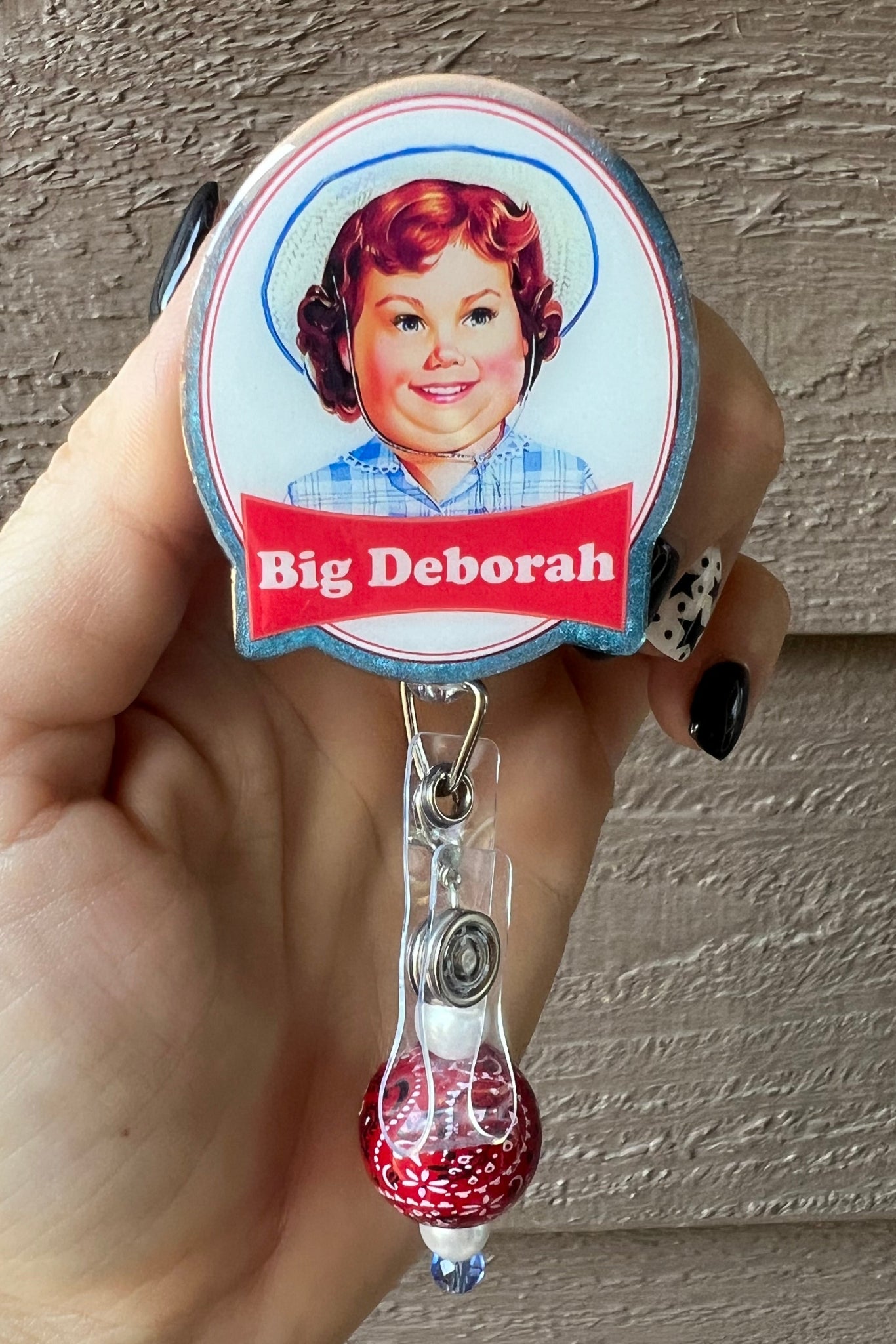 Deborah Badge Reel - Retro Sass ID Holder with FREE Badge Bling!