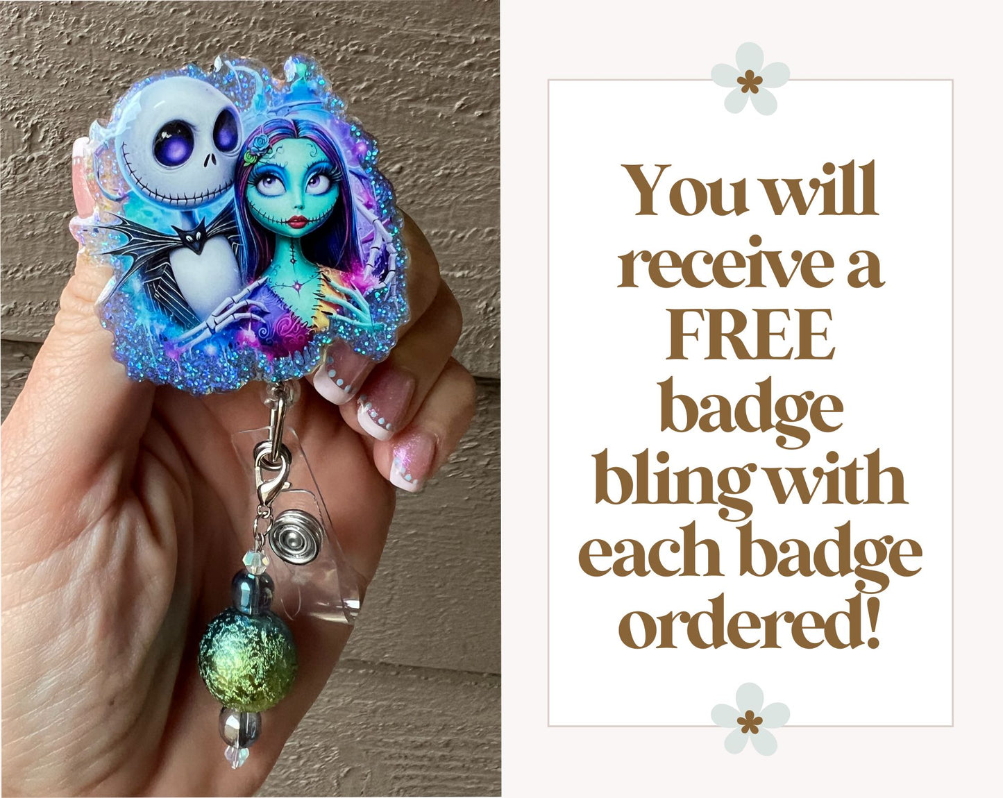 Jack & Sally Badge Reel with Free Badge Bling!