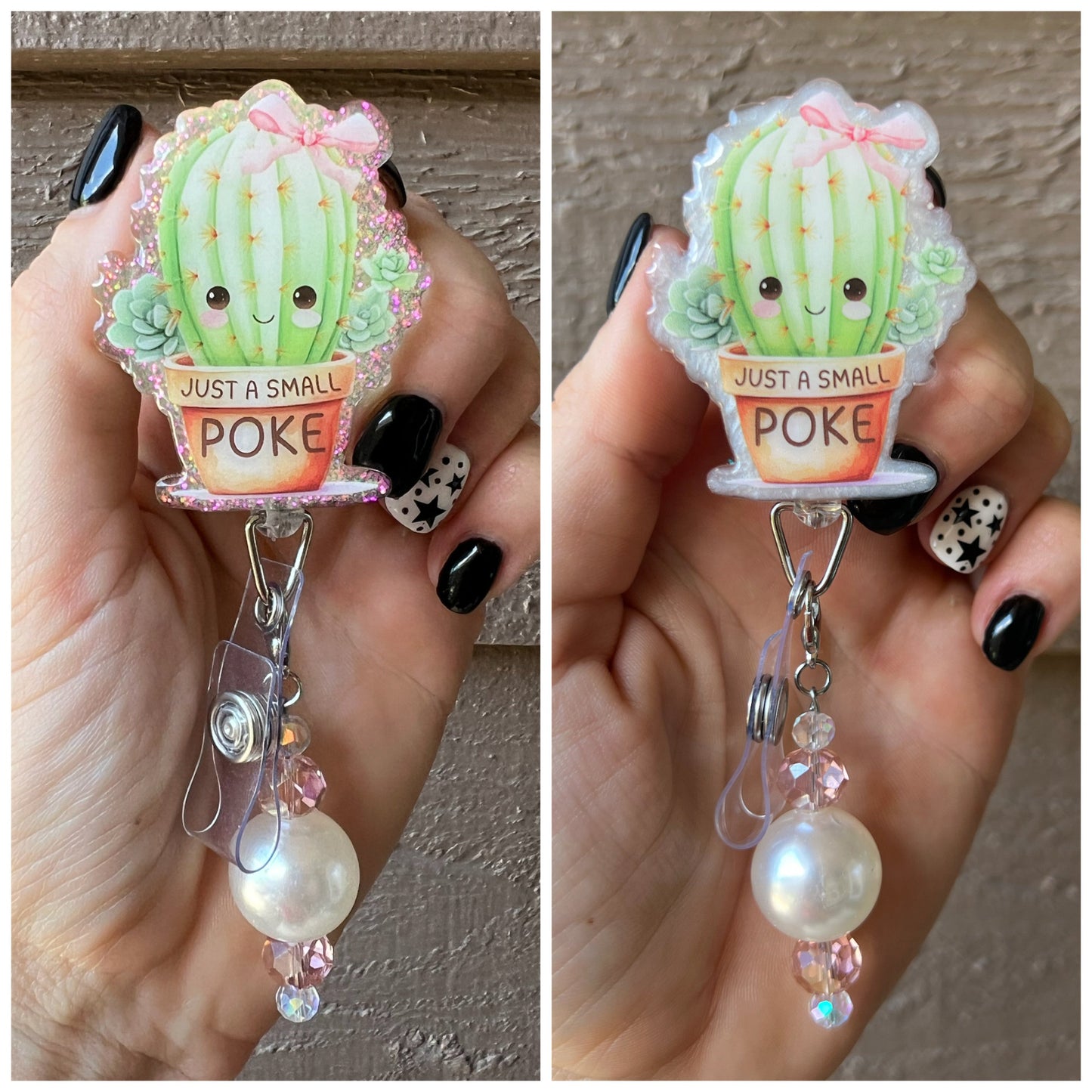 Just a Small Poke Cactus Badge Reel with Free Badge Bling!