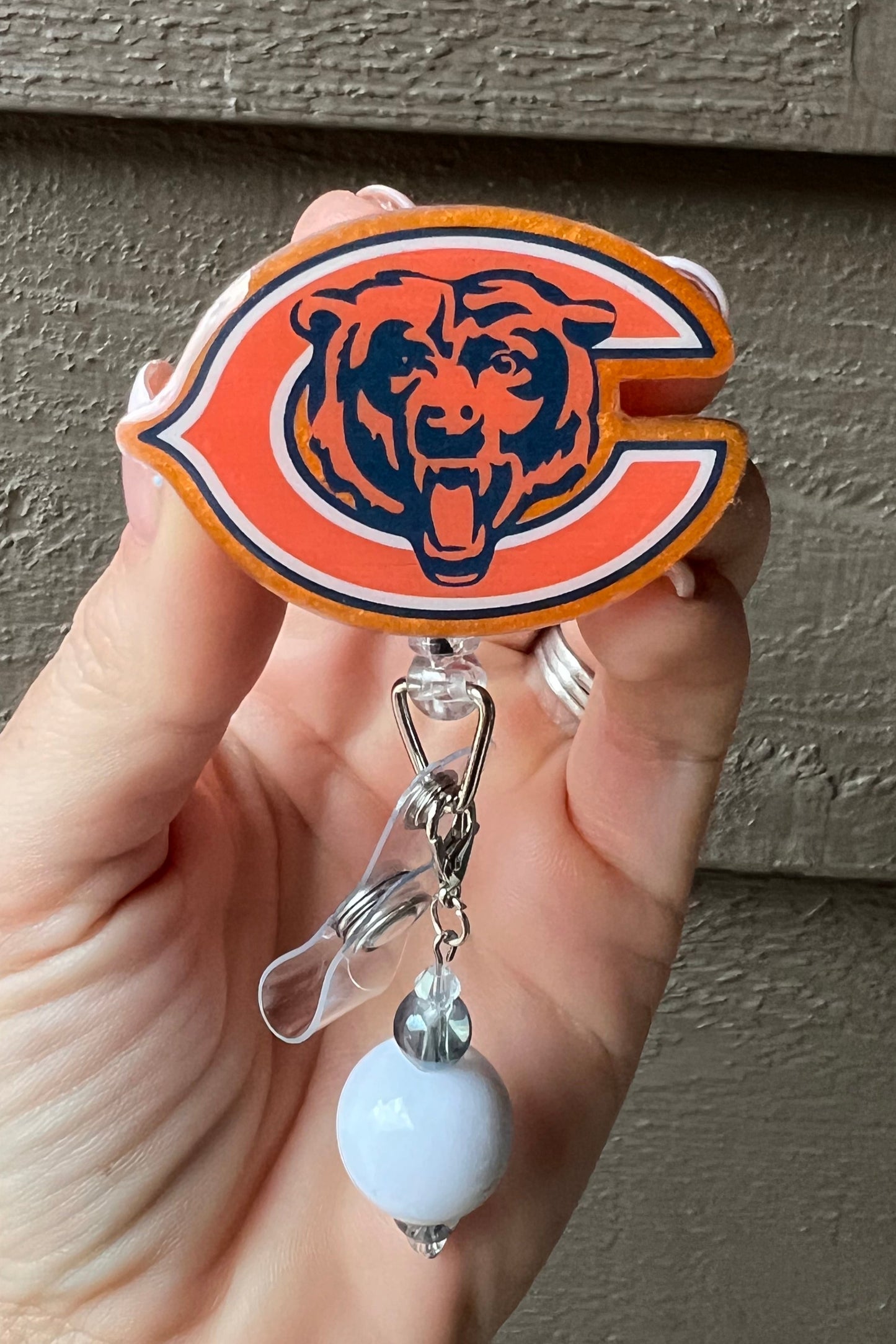 Chicago Bears Badge Reel - Football ID Holder with Free Badge Bling!