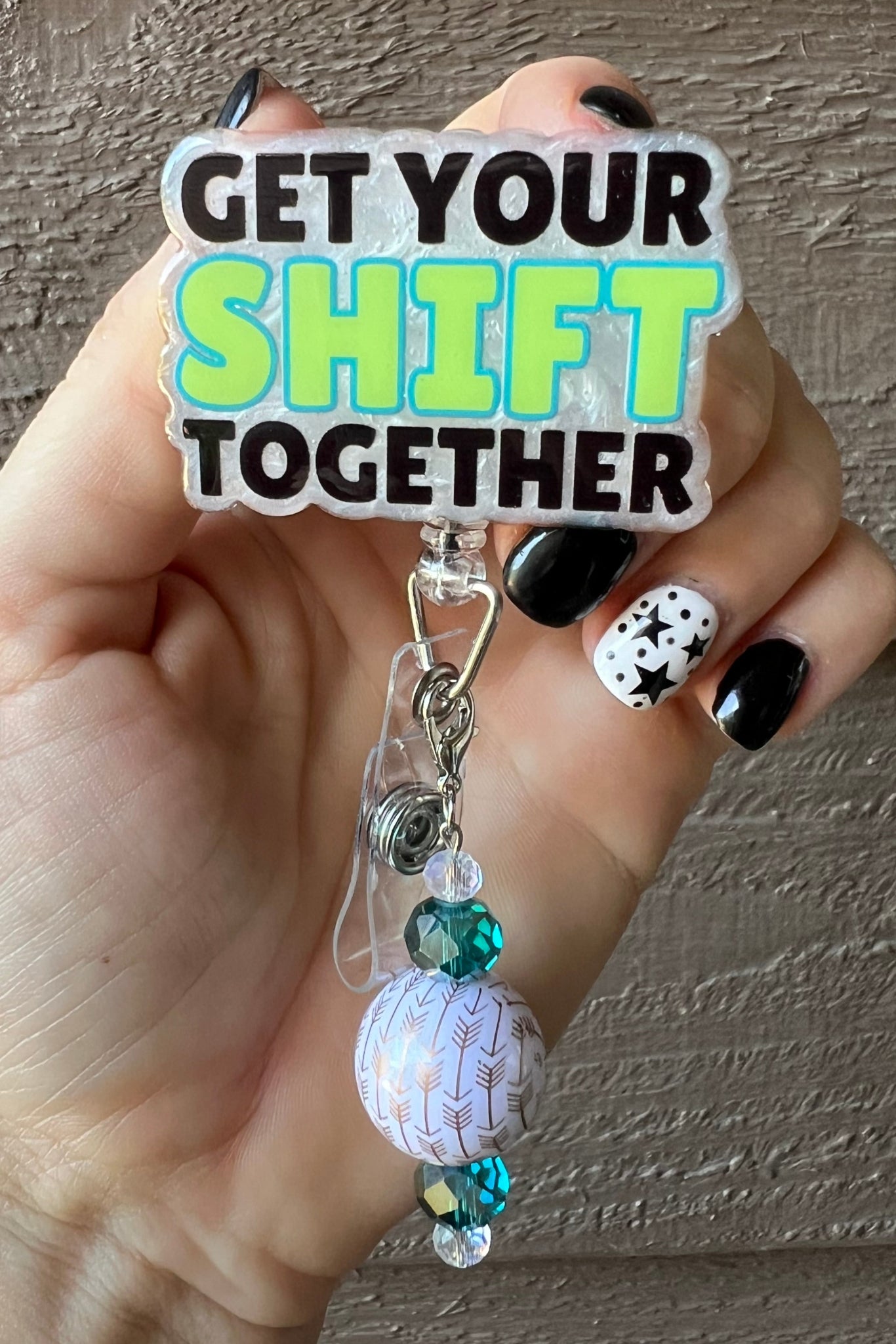 Get Your SHIFT Together Funny Badge Reel with Free Badge Bling!