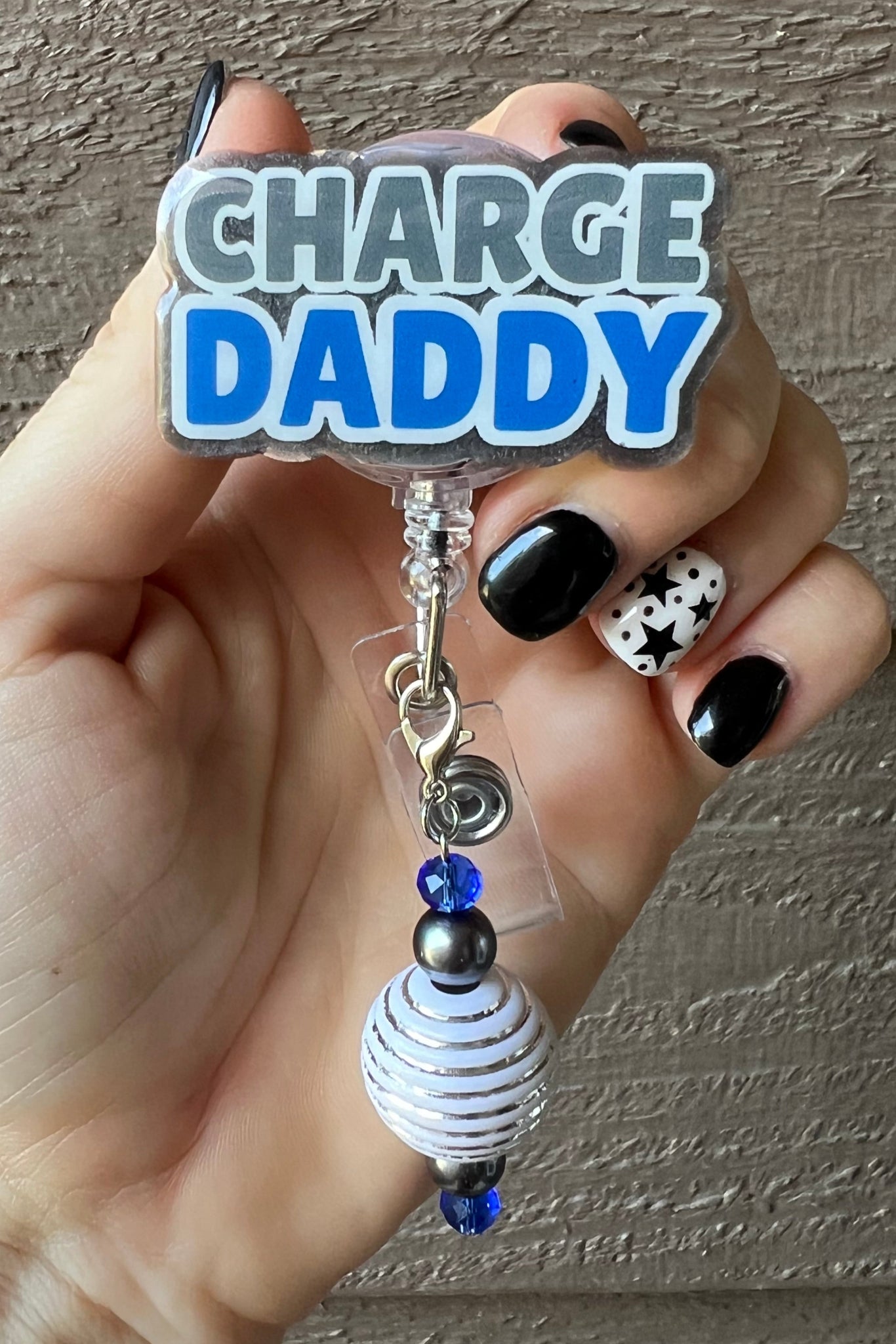 Charge Daddy Funny Badge Reel with Free Badge Bling!
