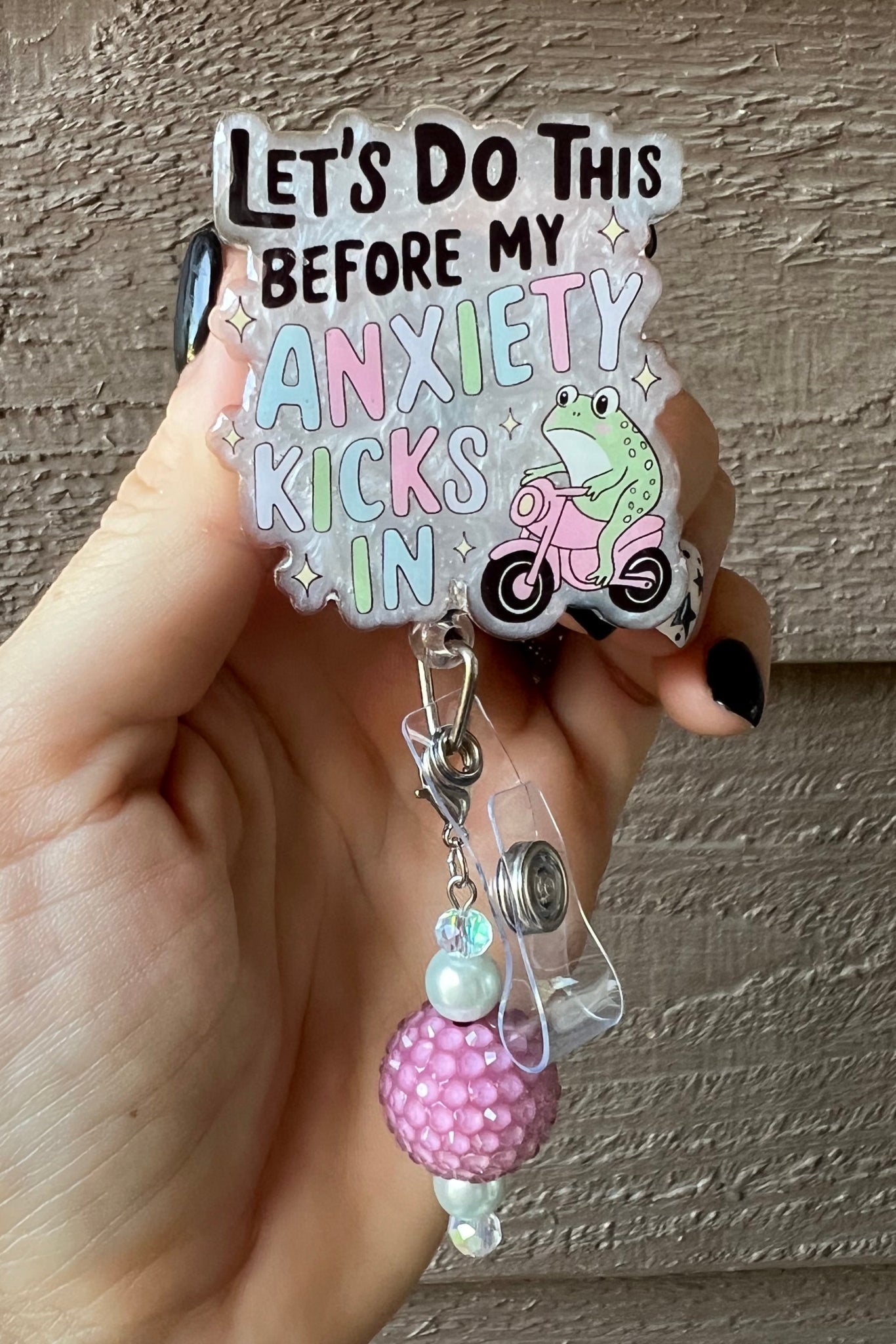 "Let's Do This Before my Anxiety Kicks In" Funny Badge Reel with FREE Badge Bling!