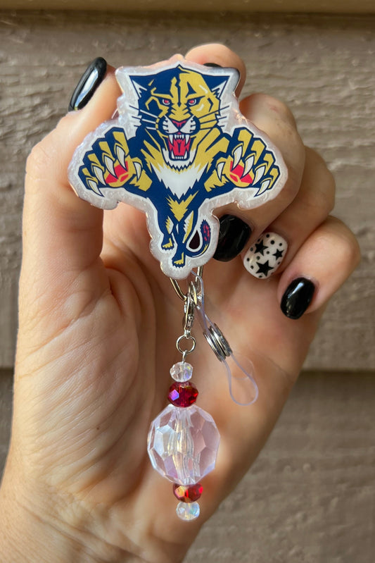 Florida Panthers Badge Reel - Hockey ID Holder with Free Badge Bling!