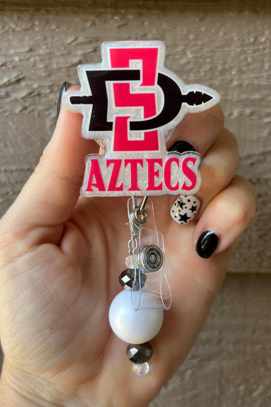 Aztecs Badge Reel -  San Diego State ID Holder with Free Badge Bling!