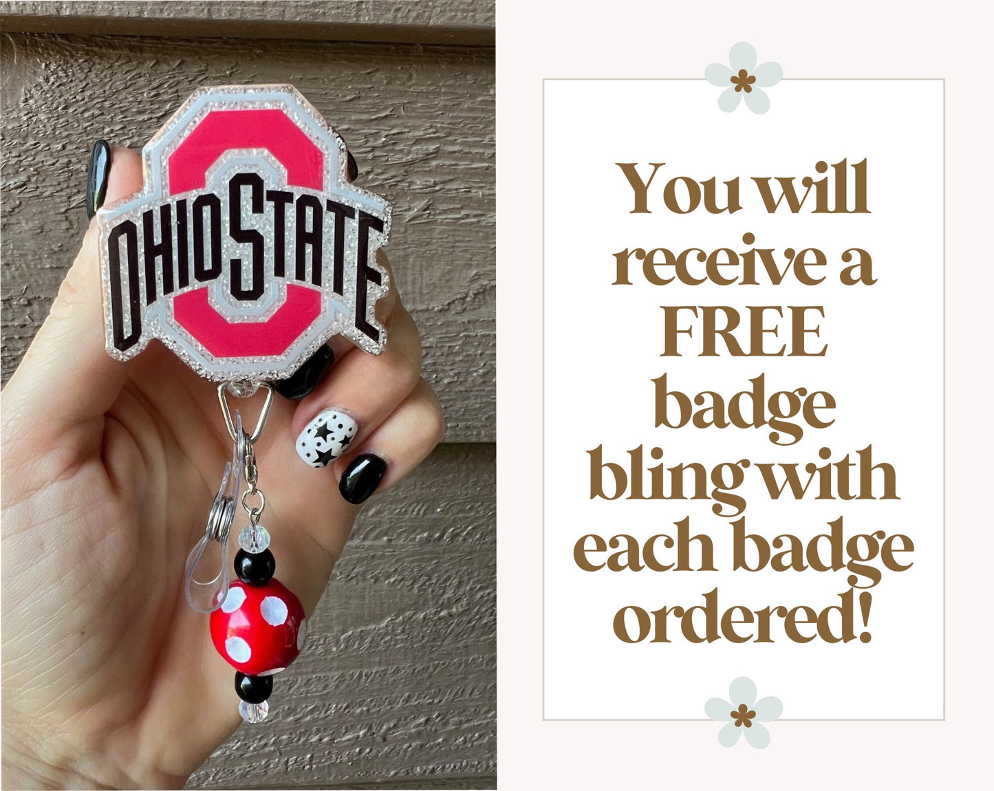 Ohio State Badge Reel with FREE Badge Bling!
