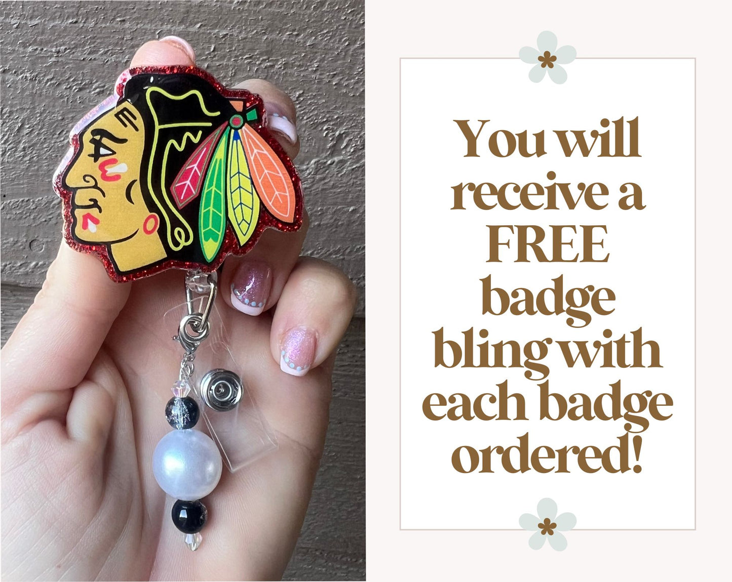 Blackhawks Badge Reel - Hockey ID Holder with Free Badge Bling!
