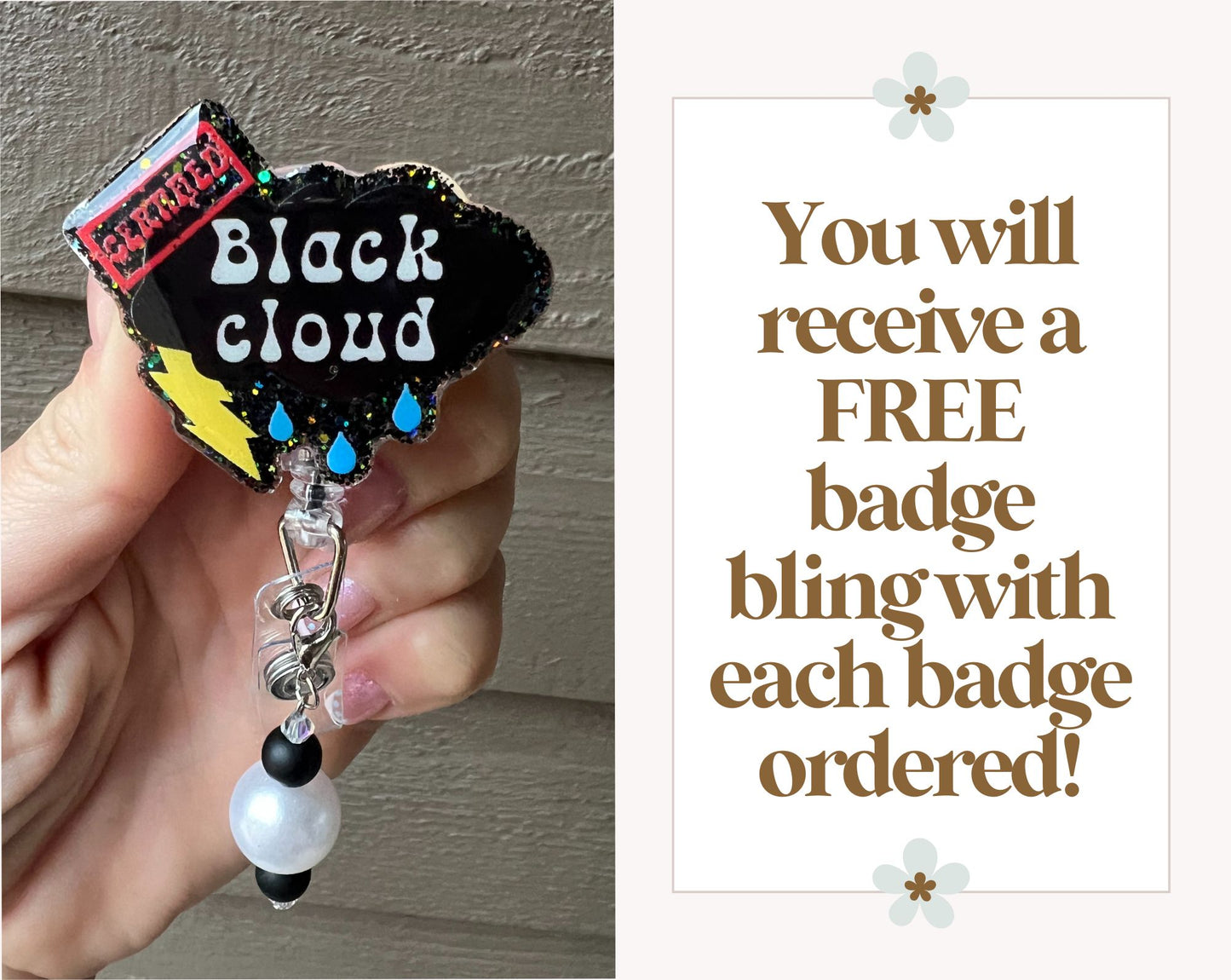 "Certified Black Cloud" Badge Reel with Free Badge Bling!