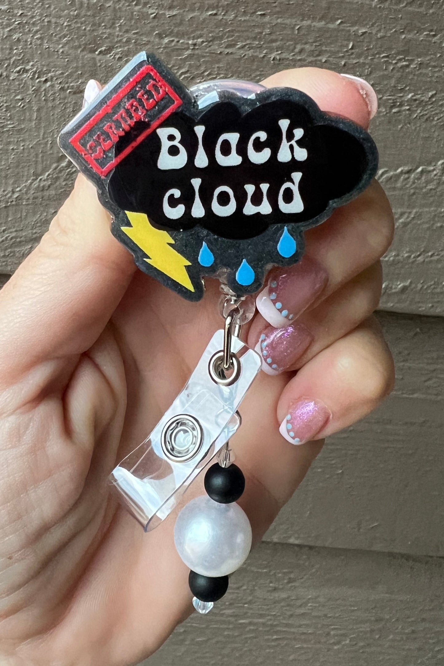 "Certified Black Cloud" Badge Reel with Free Badge Bling!