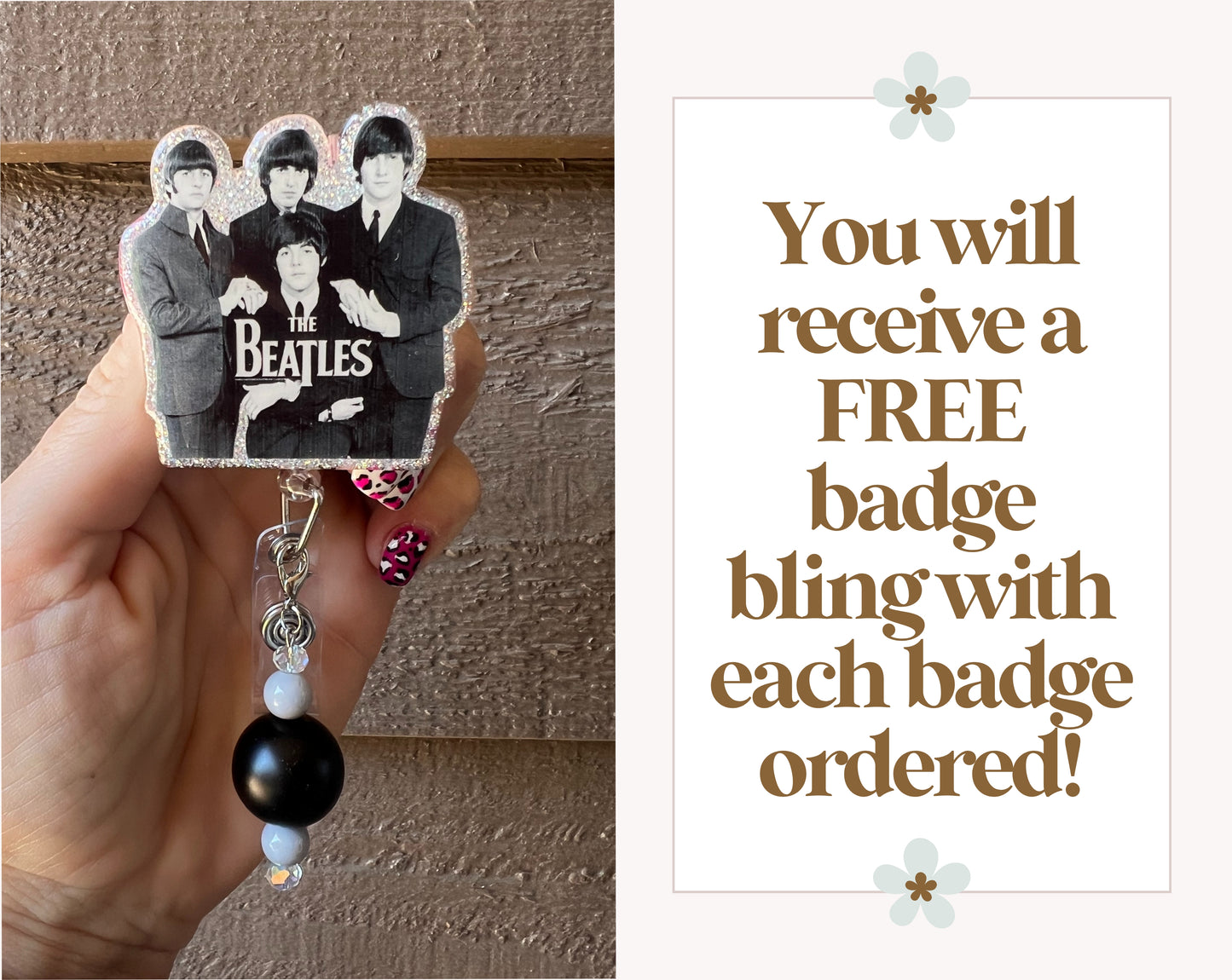 The Beatles Badge Reel with Free Badge Bling!