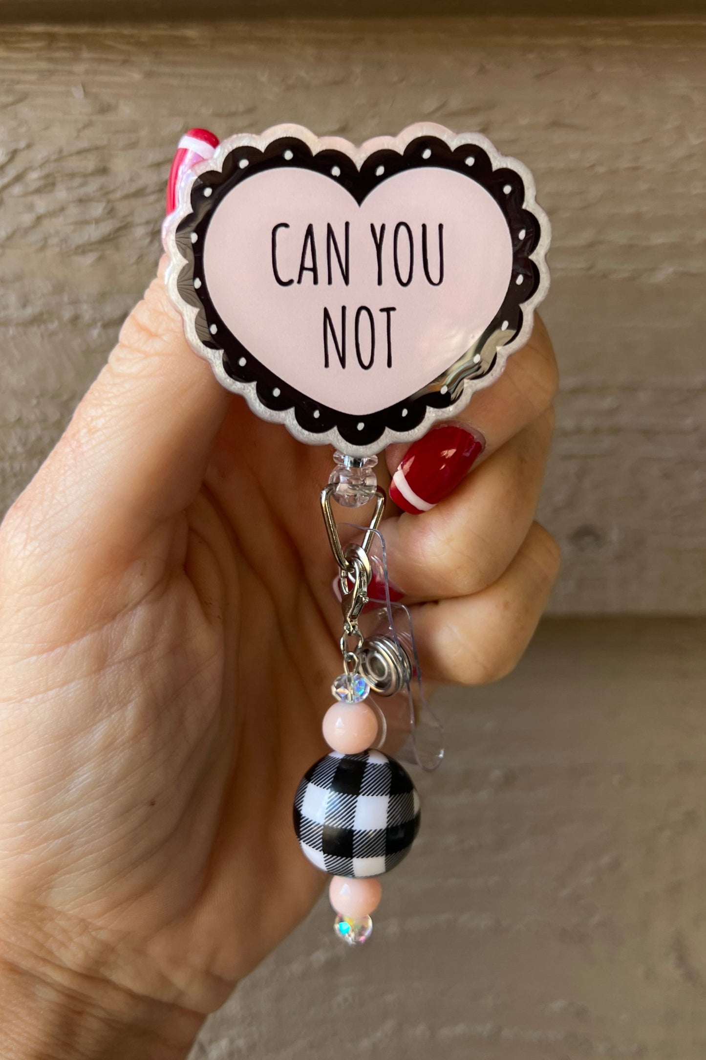 Can You Not Funny Heart Badge Reel with Free Badge Bling!