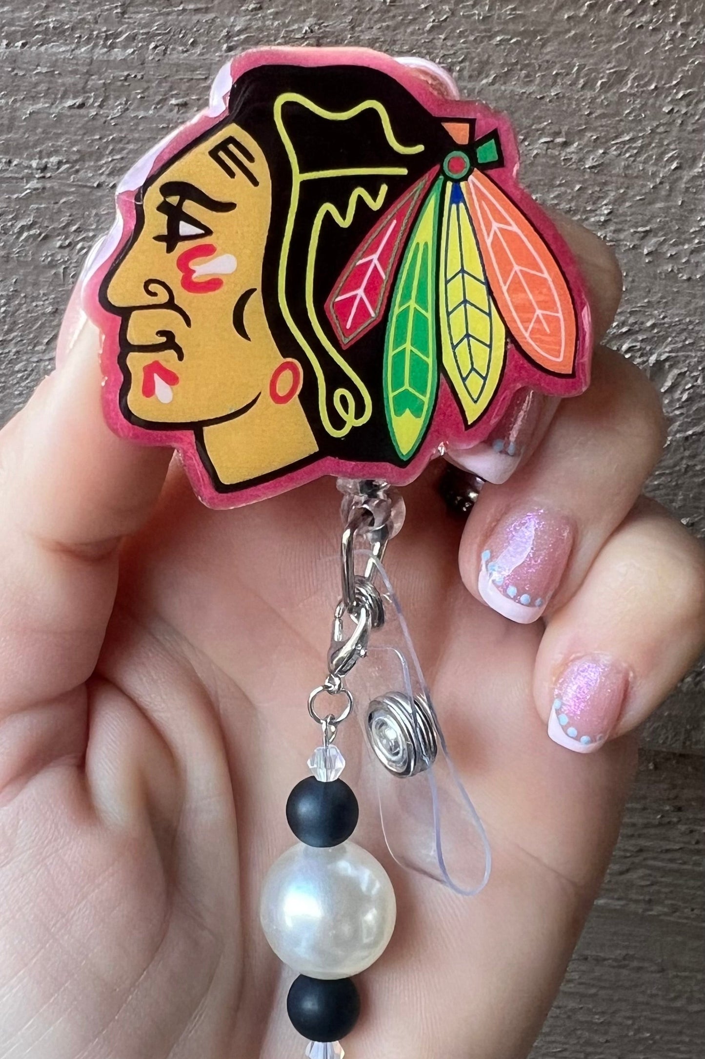 Blackhawks Badge Reel - Hockey ID Holder with Free Badge Bling!